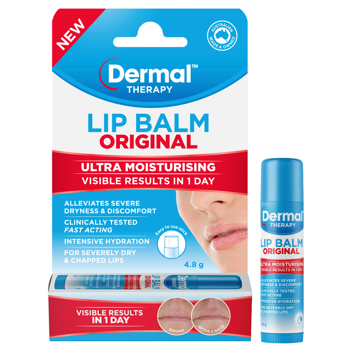 Buy Dermal Therapy Lip Balm Original Stick 4.8G – Alive Pharmacy Warehouse